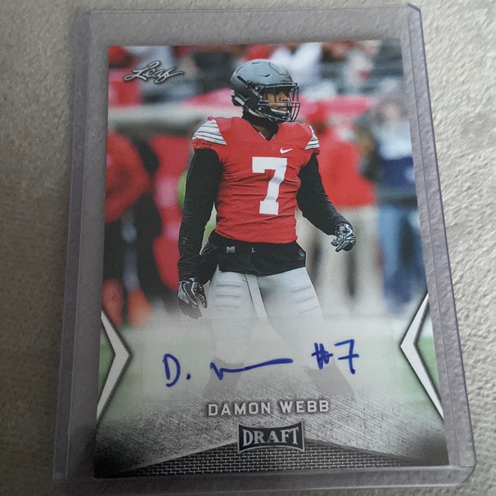 Damon Webb Autographed College Rookie Draft Football Card